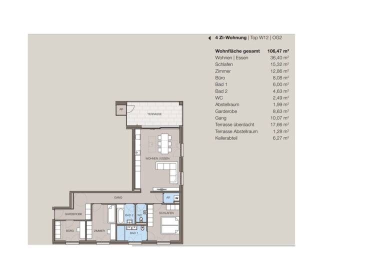 Wohnung zum Kauf 849.000 € 4 Zimmer 106,5 m² 2. Geschoss Bitzeweg Hard 6971