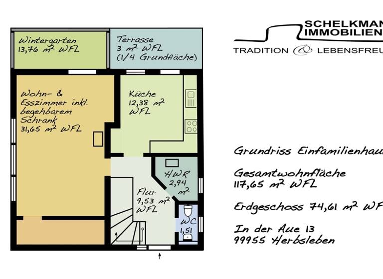 Einfamilienhaus zum Kauf 357.000 € 4 Zimmer 117,7 m² 628 m² Grundstück In der Aue 13 Herbsleben 99955