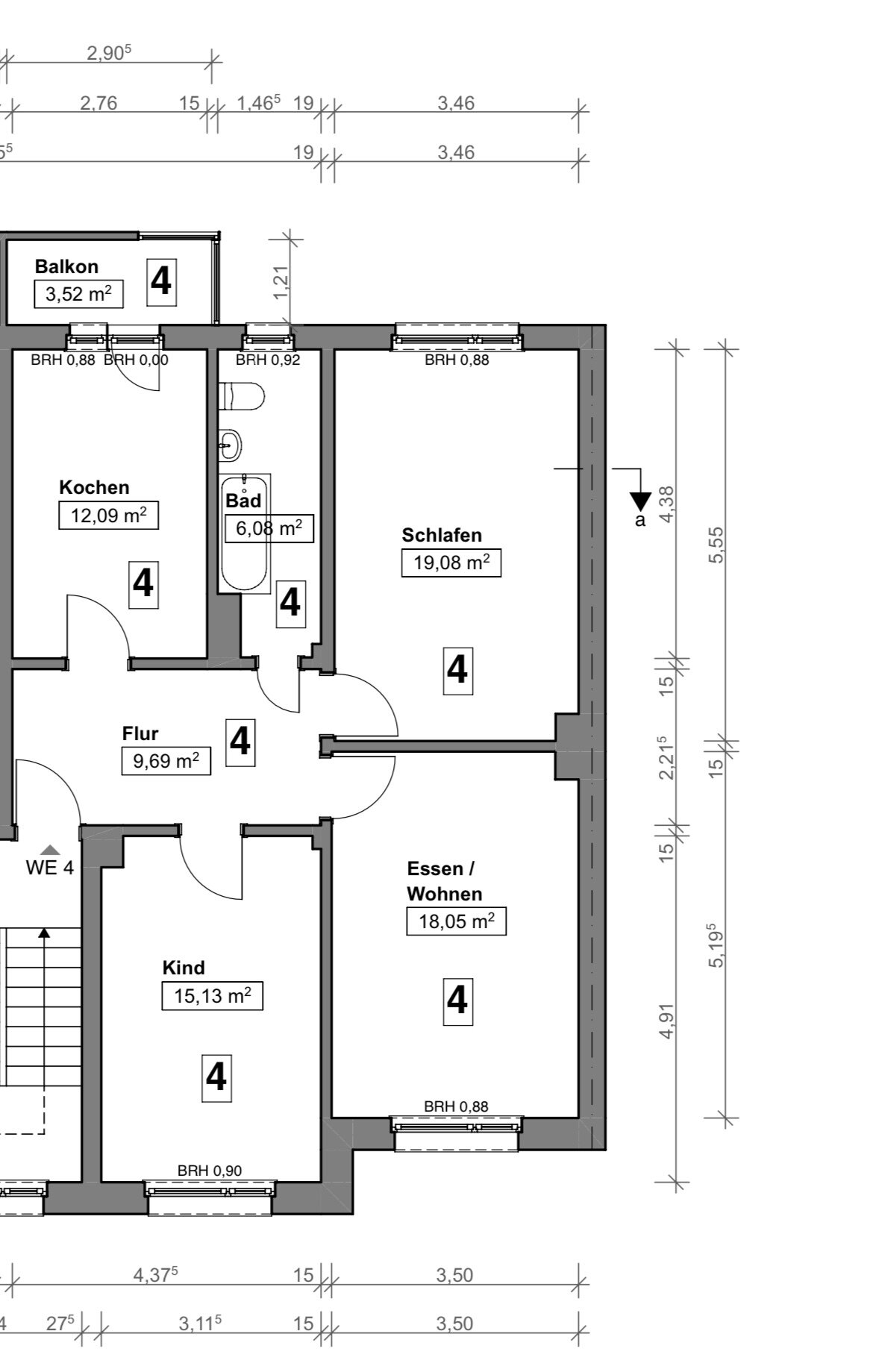 Wohnung zur Miete 1.300 € 3 Zimmer 82 m²<br/>Wohnfläche 1.<br/>Geschoss ab sofort<br/>Verfügbarkeit Ruhrallee 91 Ruhrallee - West Dortmund 44139