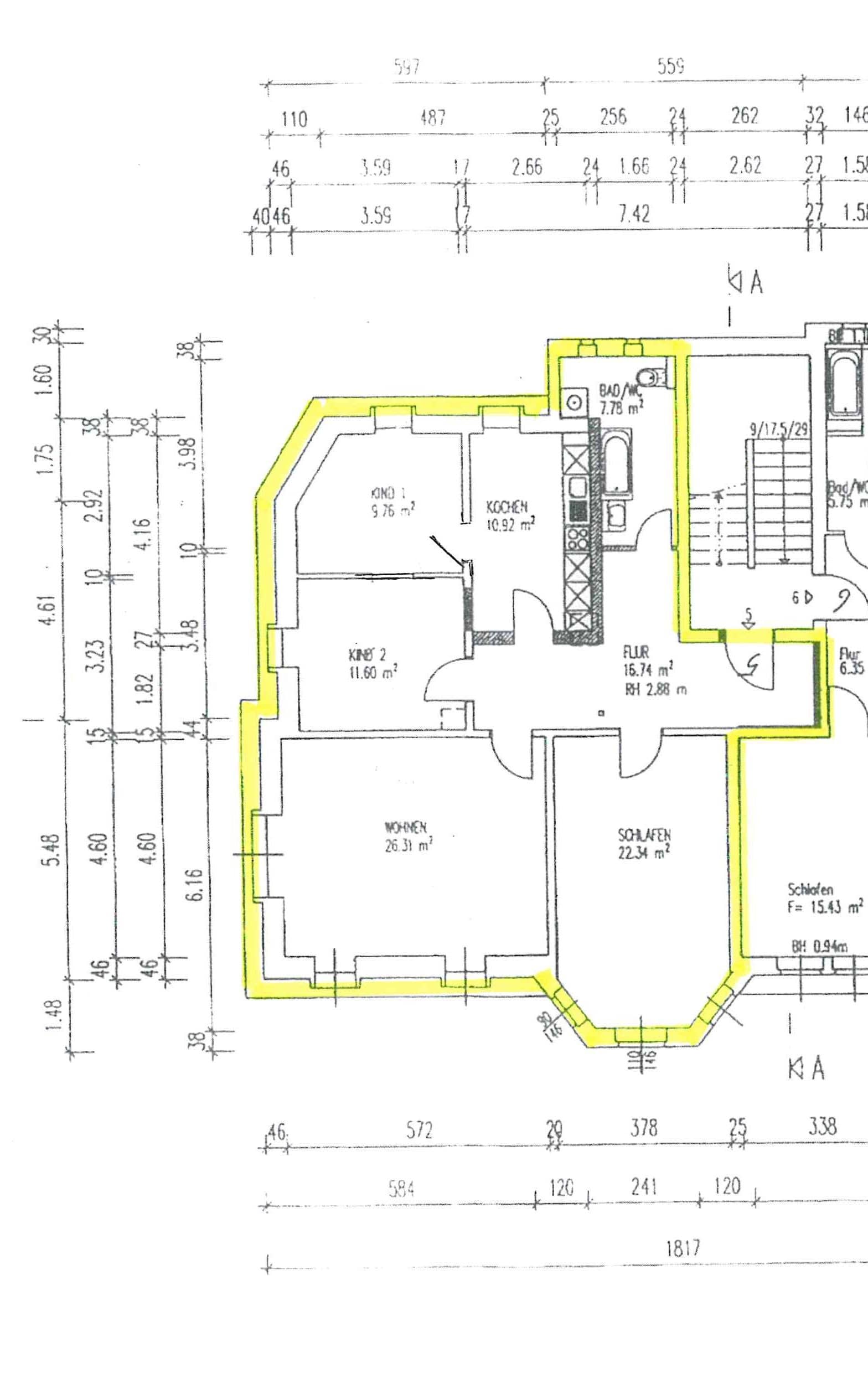 Wohnung zur Miete 594 € 4 Zimmer 106 m²<br/>Wohnfläche 2.<br/>Geschoss ab sofort<br/>Verfügbarkeit Erfenschlag Chemnitz 09125