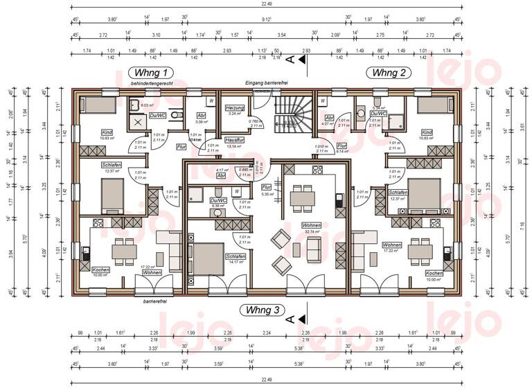 Wohnung zum Kauf 299.000 € 3 Zimmer 69 m² EG Früchteburg Emden 26721