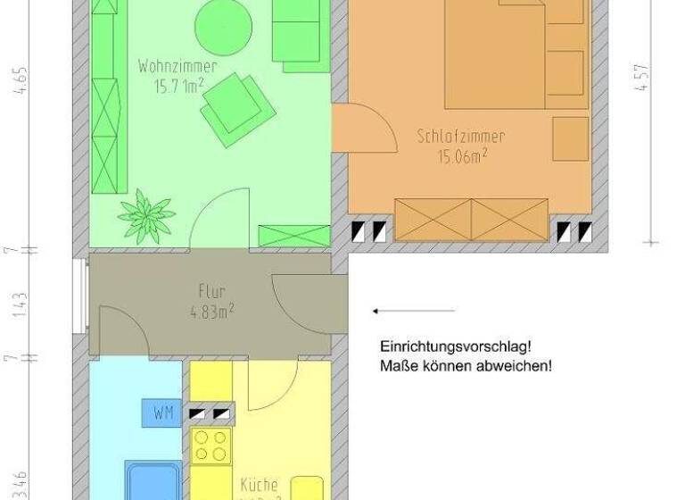 Wohnung zur Miete 255 € 2 Zimmer 46,9 m² frei ab sofort Thomas-Müntzer-Straße 9 Lichtentanne 08115