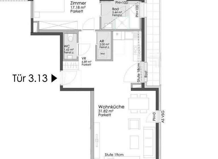 Wohnung zur Miete 1.609 € 2 Zimmer 65 m² 3. Geschoss Paradisgasse Wien 1190