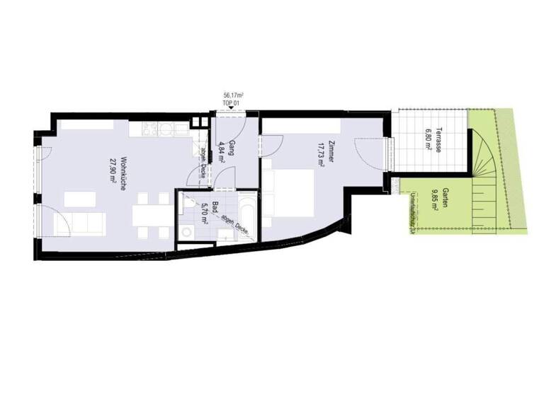 Wohnung zum Kauf - Erstbezug 408.000 € 2 Zimmer 56 m² EG Wien 1180