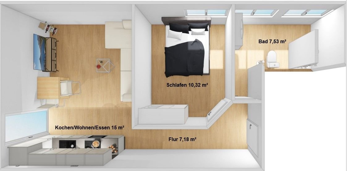 Wohnung zur Miete 600 € 2 Zimmer 42 m²<br/>Wohnfläche 1.<br/>Geschoss ab sofort<br/>Verfügbarkeit Train Train 93358