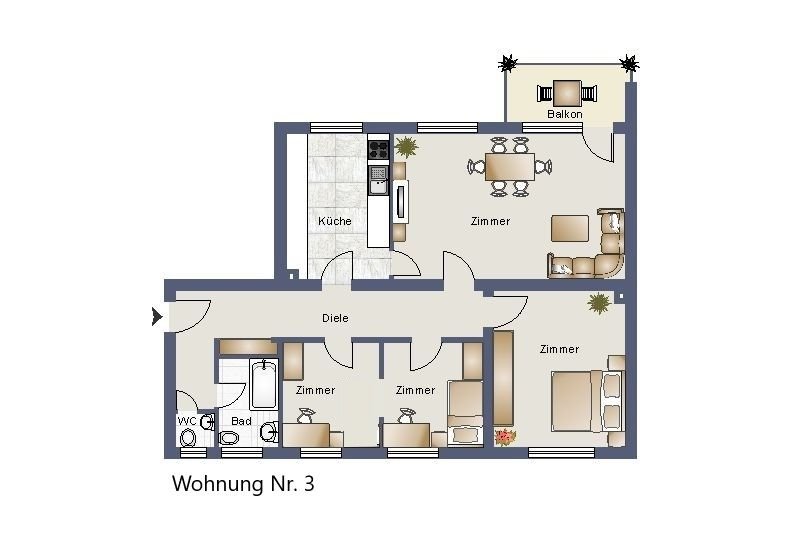 Wohnung zum Kauf 349.000 € 4 Zimmer 97,8 m²<br/>Wohnfläche 2.<br/>Geschoss Theodor-Körner-Str. 8 Hofheim Hofheim am Taunus 65719