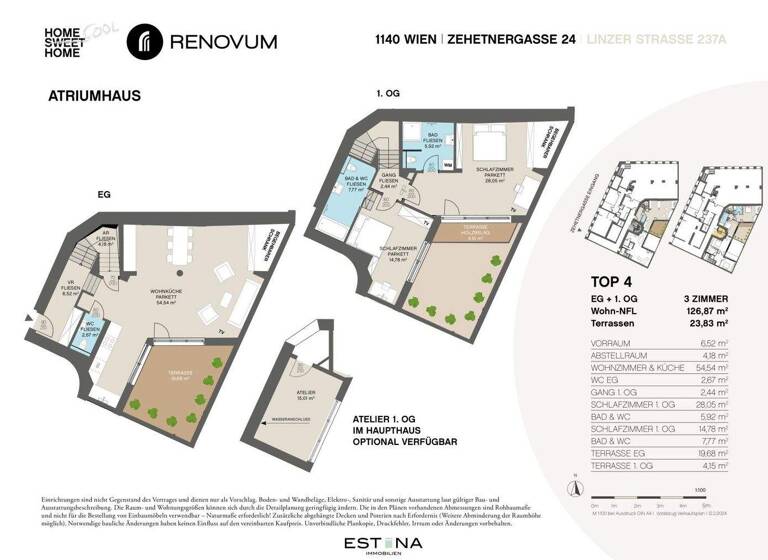 Wohnung zum Kauf - Erstbezug 790.000 € 3 Zimmer 126,9 m² EG Zehetnergasse Wien 1140