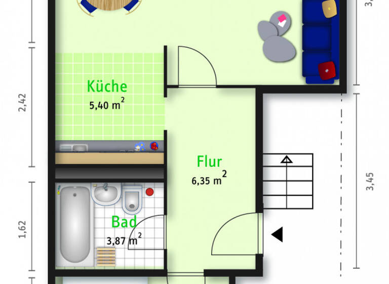 Wohnung zur Miete 403 € 2 Zimmer 50,4 m² EG Oleanderweg 8 Nördliche Neustadt Halle 06122