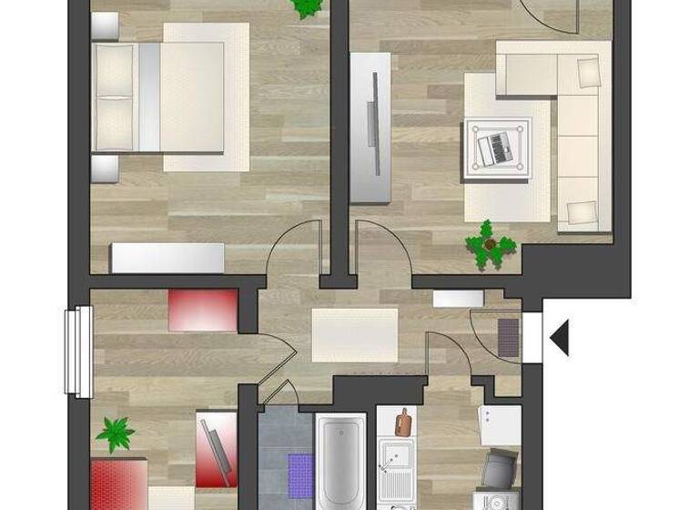 Wohnung zur Miete 385 € 3 Zimmer 60 m² 1. Geschoss frei ab 01.03.2026 Reitzenhainer Str. 1 Altchemnitz Chemnitz 09120