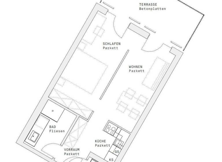Wohnung zur Miete - Erstbezug 770 € 1,5 Zimmer 45 m² EG Wien 1220
