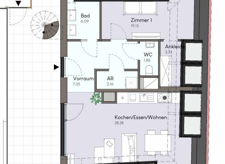 Wohnung zum Kauf - Erstbezug 444.600 € 2 Zimmer 80,6 m² 2. Geschoss Doktor Karl Renner-Platz Traiskirchen 2514