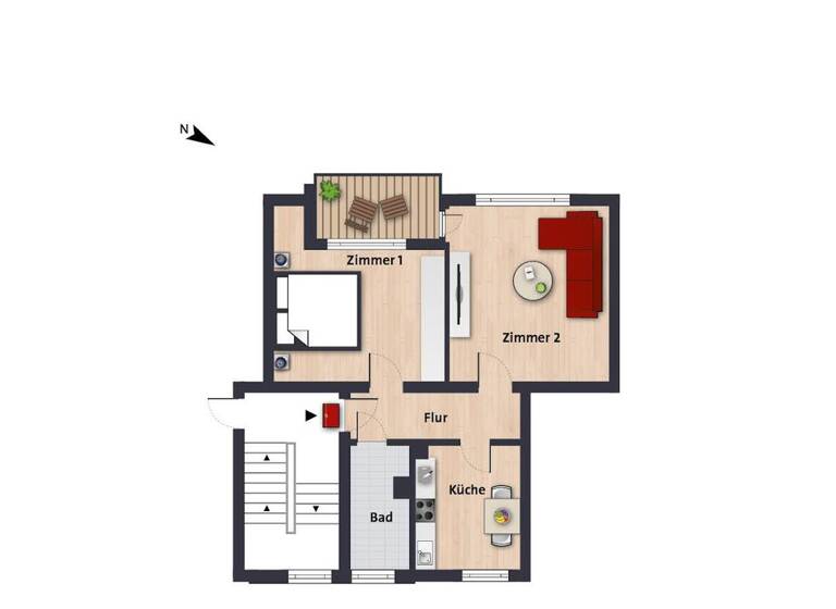 Wohnung zur Miete 468 € 2 Zimmer 53,1 m² 3. Geschoss frei ab 12.06.2026 Tulpenweg 20 Hellwinkel Wolfsburg 38446
