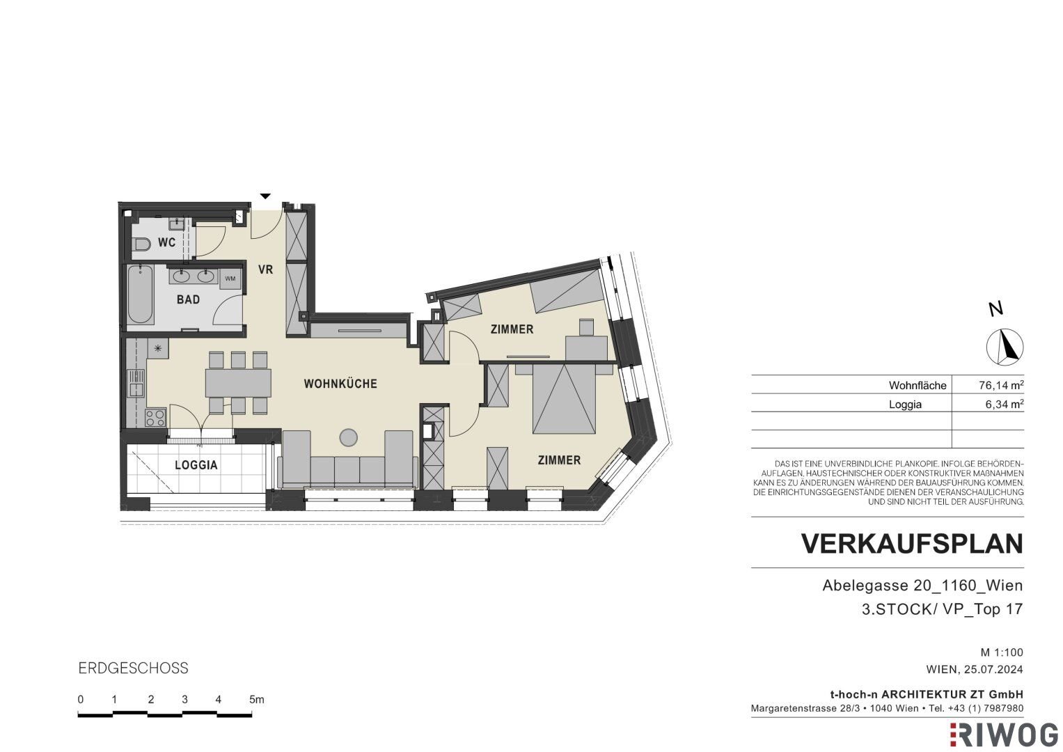 Wohnung zum Kauf 510.000 € 3 Zimmer 76,1 m²<br/>Wohnfläche 3.<br/>Geschoss Abelegasse 20 Wien 1160