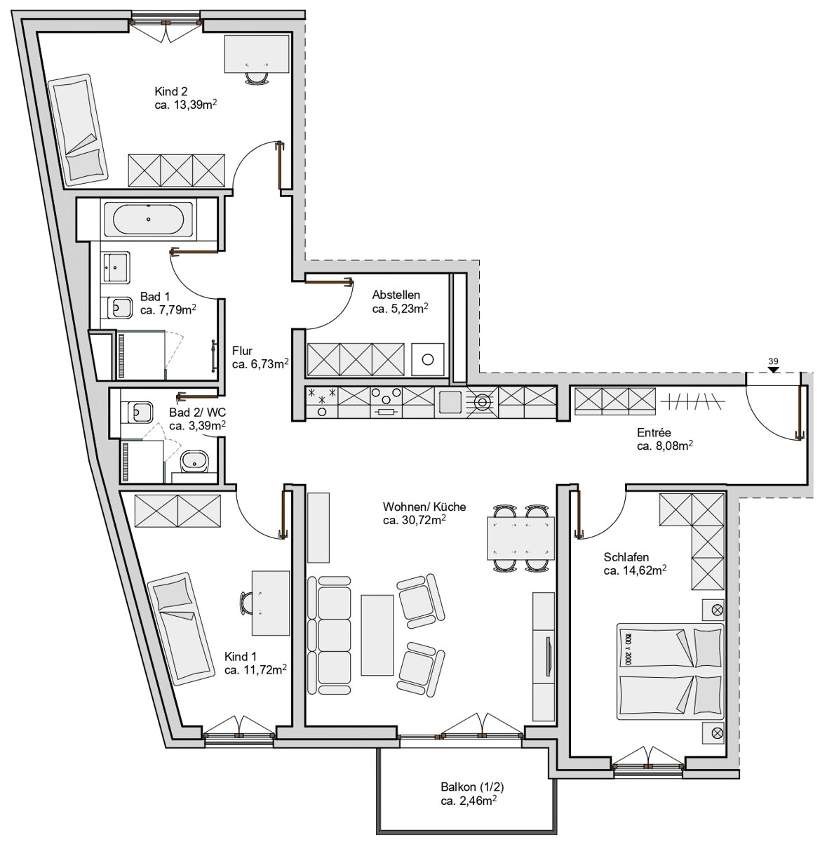 Wohnung zur Miete 1.622 € 4 Zimmer 104,1 m²<br/>Wohnfläche 3.<br/>Geschoss 01.03.2025<br/>Verfügbarkeit Cichoriusstraße 24b Anger-Crottendorf Leipzig 04318