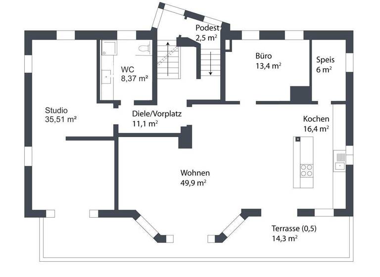 Penthouse zum Kauf 995.000 € 4 Zimmer 215 m² 2. Geschoss Kolbermoor 83059