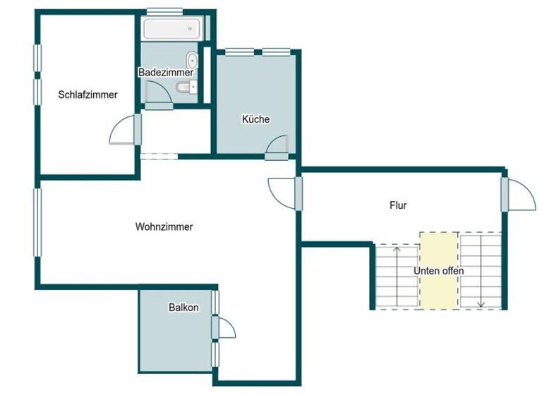 Wohnung zum Kauf 69.900 € 2 Zimmer 54,1 m² 1. Geschoss Schloßchemnitz Chemnitz 09113