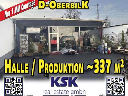 Lagerhalle zur Miete 8,88 € 336,8 m² Lagerfläche Oberbilk Düsseldorf 40227