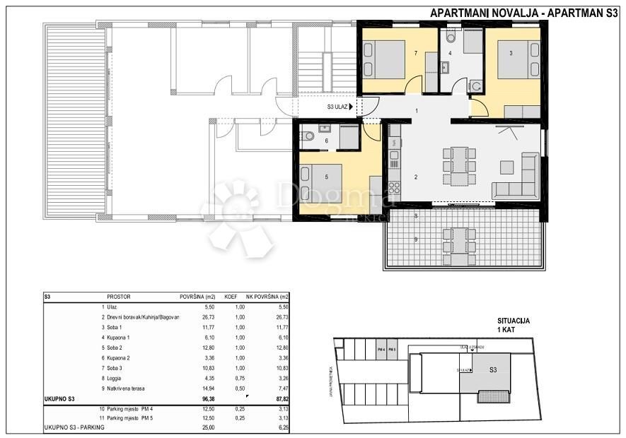 Wohnung zum Kauf 287.000 € 4 Zimmer 77 m²<br/>Wohnfläche 1.<br/>Geschoss Novalja center 53291