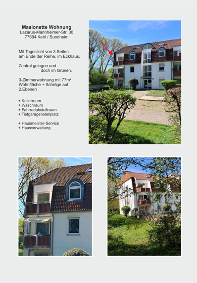 Wohnung zur Miete 940 € 3 Zimmer 77 m² Geschoss 3/3 Lazarus-Mannheimer-Straße 30 Kehl Kehl 77694
