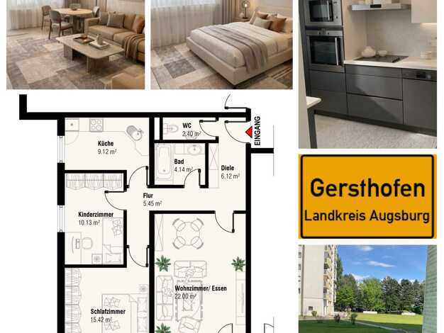 Wohnung zum Kauf 324.000 € 3 Zimmer 78 m² 5. Geschoss frei ab 30.12.2026 Gersthofen Gersthofen 86368