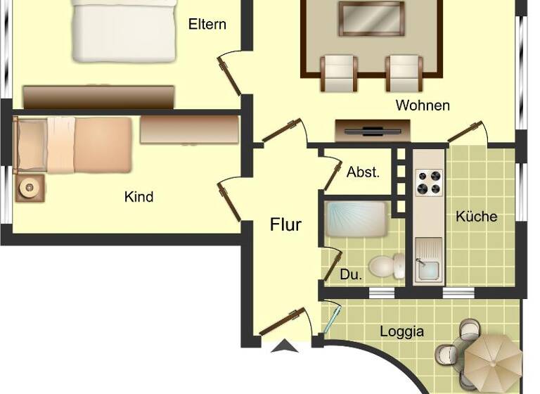 Wohnung zur Miete 609 € 3 Zimmer 60 m² 1. Geschoss Im Schlenk 133 Wanheimerort Duisburg 47055