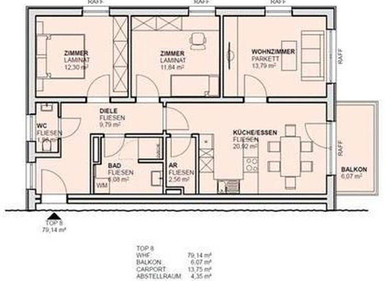 Wohnung zur Miete 781 € 3 Zimmer 79,1 m² 2. Geschoss frei ab 30.04.2026 AthalerStr. 4a Duttendorf 5122