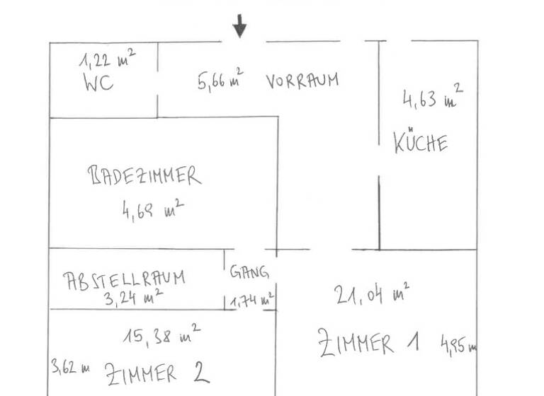 Wohnung zum Kauf 249.000 € 2 Zimmer 57,6 m² 2. Geschoss Wien 1150