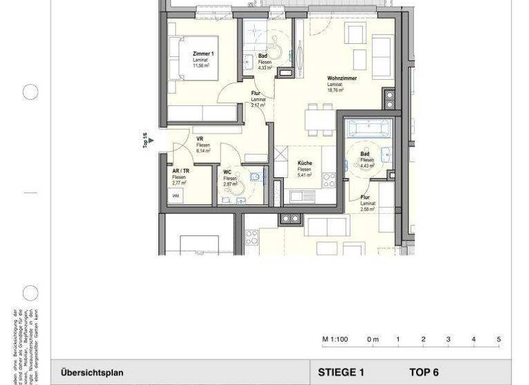 Wohnung zur Miete 478 € 2 Zimmer 54 m² 2. Geschoss frei ab 01.04.2026 Leobersdorf 2544