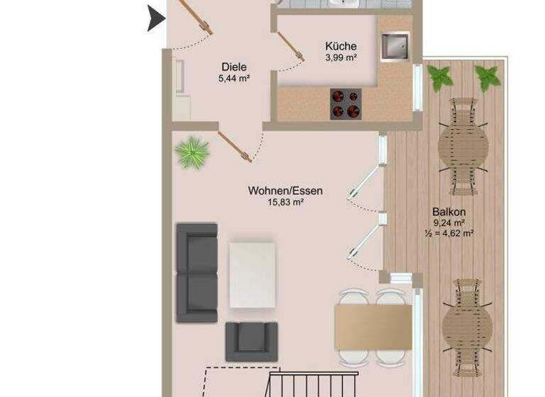 Maisonette zum Kauf 259.000 € 2 Zimmer 60 m² Alburger Rennweg 7 Straubing 94315
