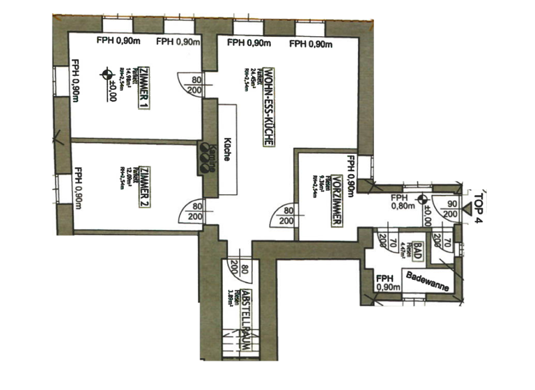 Wohnung zur Miete 666 € 3 Zimmer 70,1 m² EG Pottenbrunn 3140