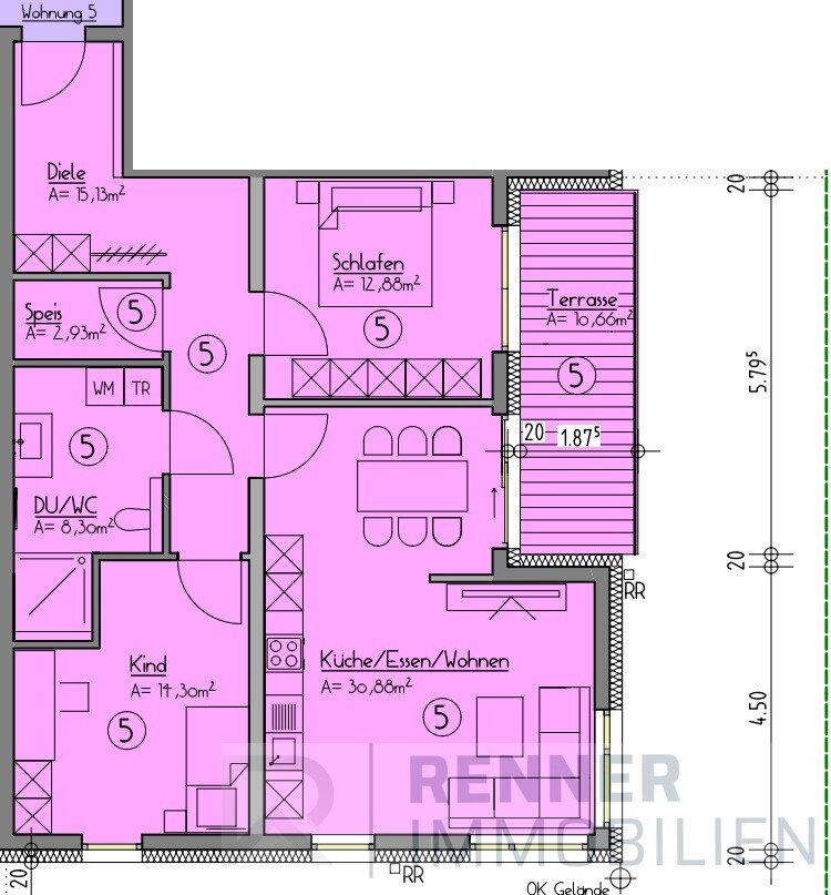 Wohnung zum Kauf provisionsfrei 523.508 € 3 Zimmer 90,3 m²<br/>Wohnfläche EG<br/>Geschoss Ronhof 154 Fürth 90765