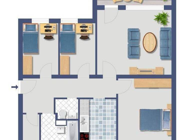 Wohnung zum Kauf provisionsfrei 292.000 € 4 Zimmer 79,3 m² 2. Geschoss Düsseldorfer Straße 4 Delkenheim Wiesbaden 65205