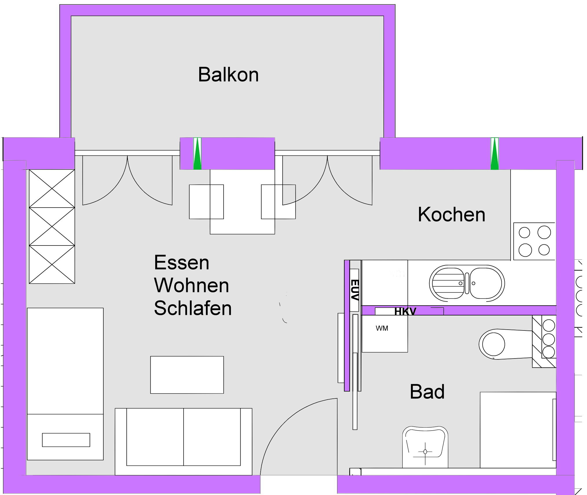 Wohnung zur Miete 340 € 1 Zimmer 31,2 m²<br/>Wohnfläche 2.<br/>Geschoss Öttinger Straße 25a Gern Eggenfelden 84307