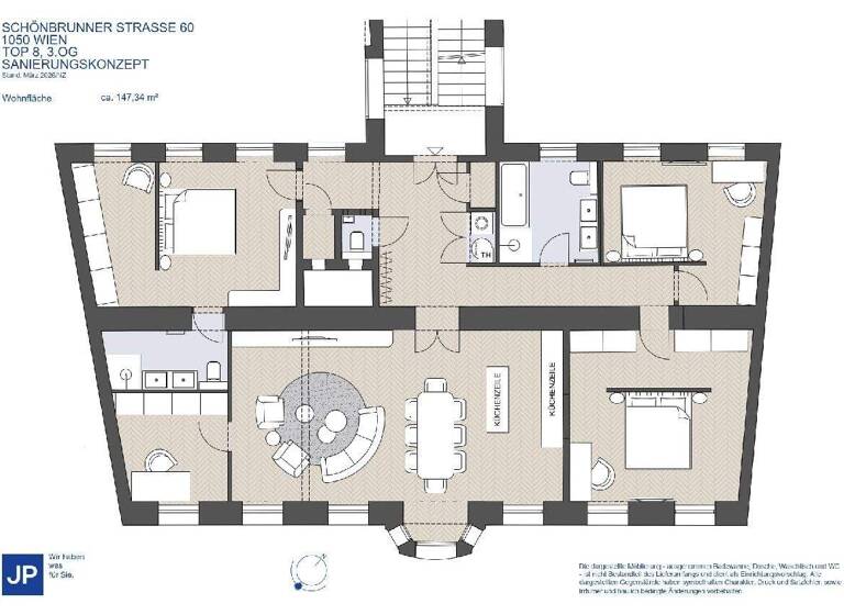 Wohnung zum Kauf 849.000 € 5 Zimmer 147,4 m² 1. Geschoss Schönbrunner Straße 60 Wien 1050