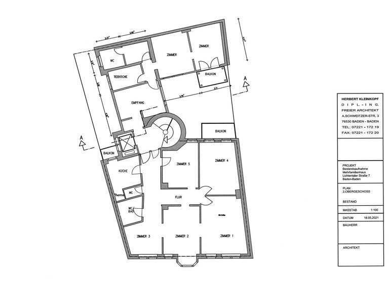 Büro zur Miete 2.500 € 8 Zimmer 213 m² Bürofläche teilbar ab 142 m² Innenstadt Baden-Baden 76530
