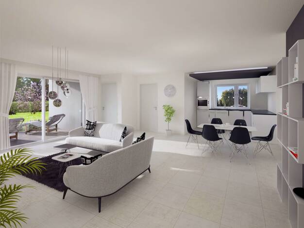 Terrassenwohnung zum Kauf - Erstbezug provisionsfrei 414.900 € 4,5 Zimmer 98 m² EG frei ab sofort Schlotfeld 0 WE 6 Weipertshofen Stimpfach 74597