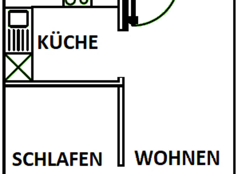 Studio zur Miete 455 € 1 Zimmer 45,3 m² 1. Geschoss Saalfelder Straße 12 Neulindenau Leipzig 04179