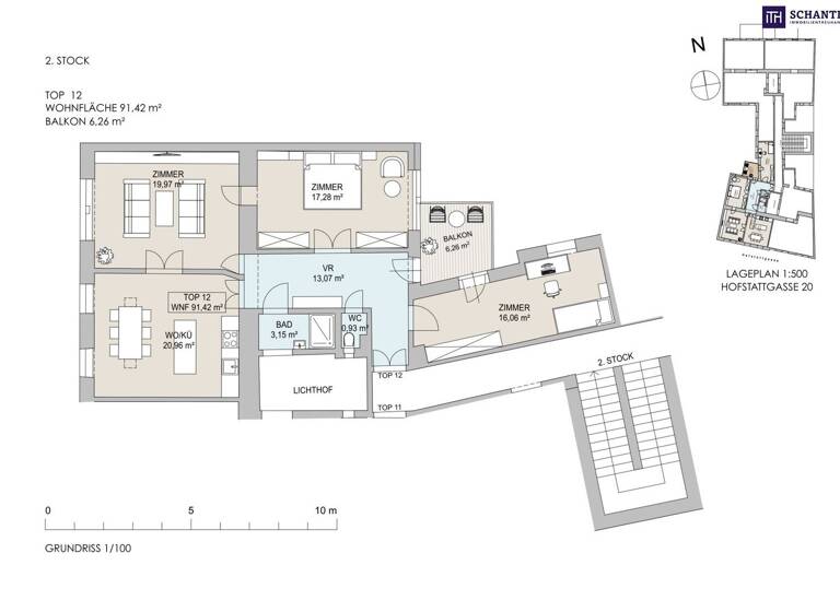 Wohnung zum Kauf 729.000 € 4 Zimmer 91,4 m² 2. Geschoss Hofstattgasse Wien 1180