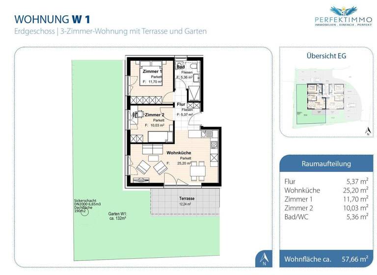 Wohnung zum Kauf 305.000 € 3 Zimmer 57,7 m² EG Sautens 6432