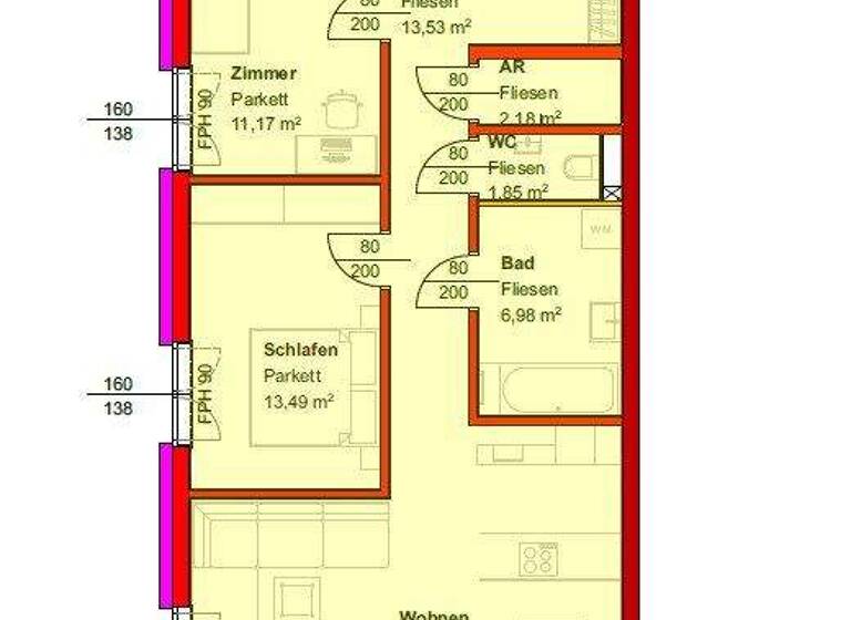 Wohnung zum Kauf - Erstbezug provisionsfrei 334.197 € 3 Zimmer 78,8 m² 2. Geschoss Nettingsdorf 4053