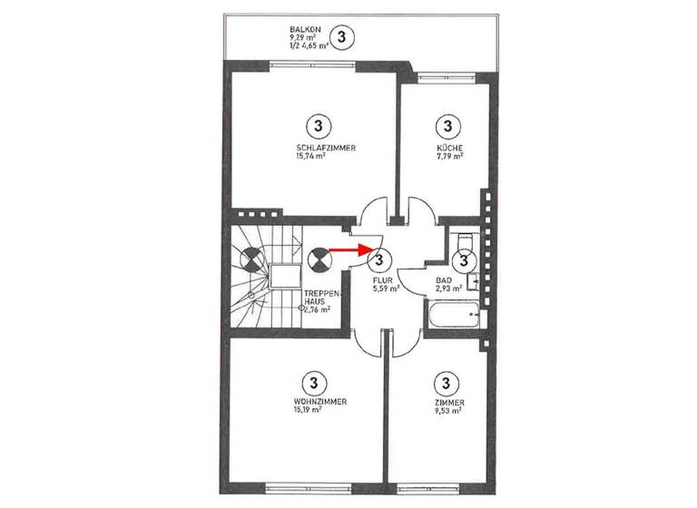 Wohnung zum Kauf 199.000 € 3 Zimmer 61 m² 2. Geschoss Regensburger Straße Bremen 28215