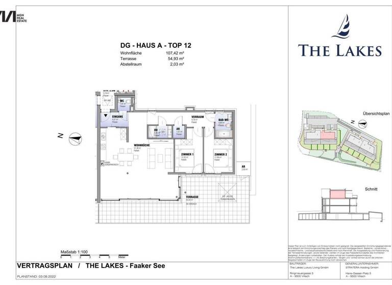 Penthouse zum Kauf - Erstbezug 1.950.000 € 3 Zimmer 107 m² 2. Geschoss Kratschach Villach 9580