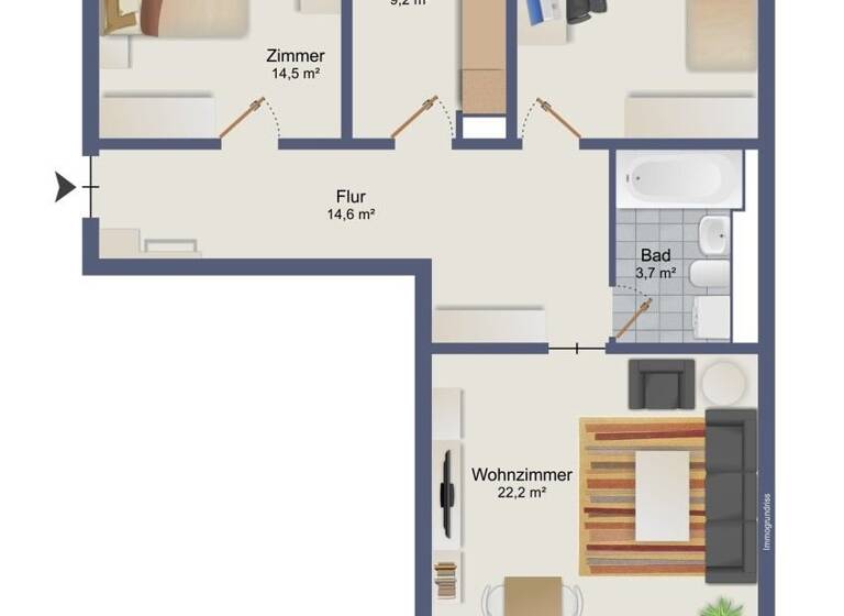 Wohnung zum Kauf 189.500 € 3 Zimmer 80 m²<br/>Wohnfläche 3.<br/>Geschoss Löbtau-Nord Dresden 01159