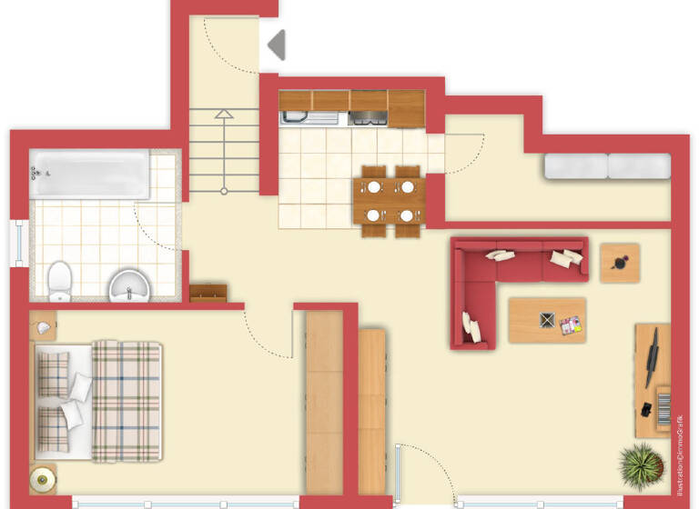 Terrassenwohnung zum Kauf 117.000 € 2 Zimmer 56,3 m²<br/>Wohnfläche Niedersfeld Winterberg-Niedersfeld 59955