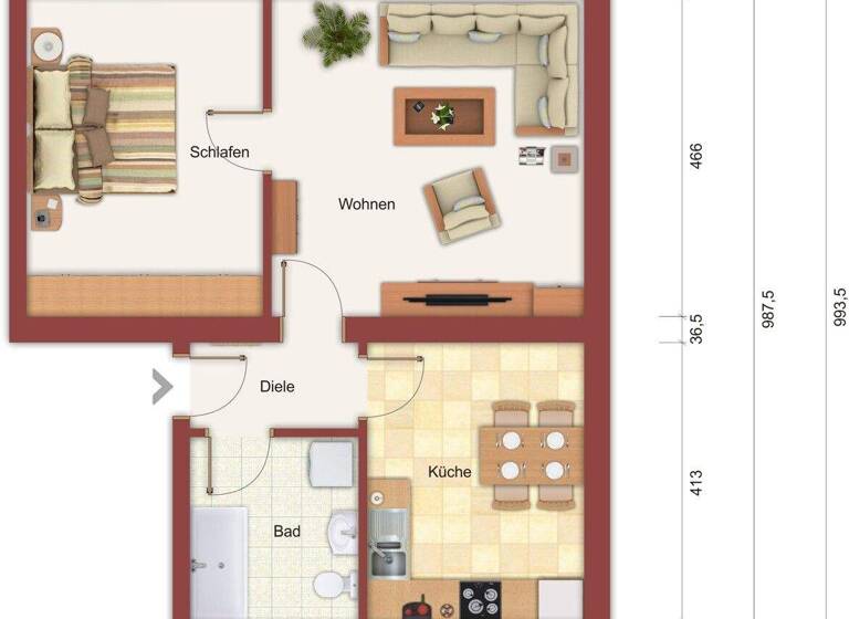 Wohnung zum Kauf provisionsfrei 60.000 € 2 Zimmer 57,1 m² EG Tantow 16307