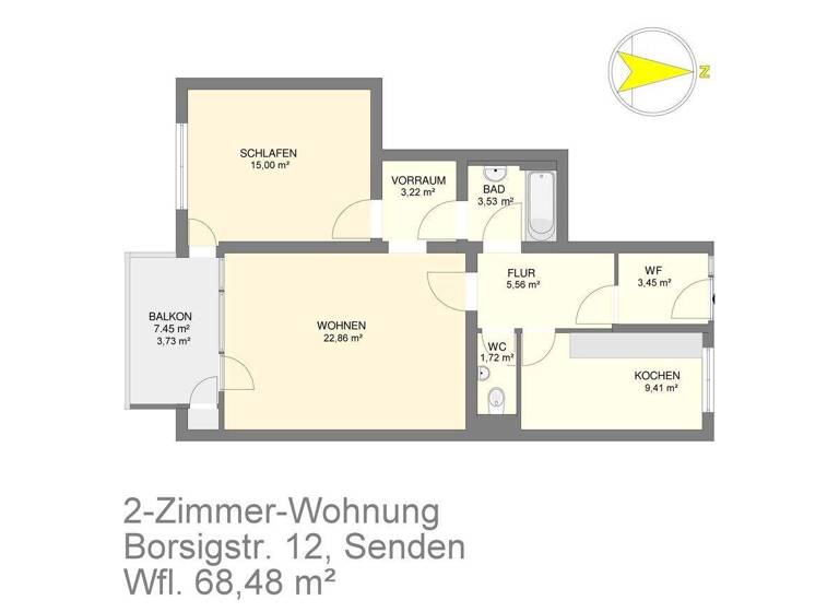 Wohnung zum Kauf 140.000 € 2 Zimmer 68 m² Senden 89250