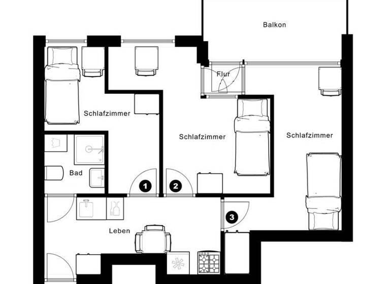 WG-Zimmer zur Miete 530 € 1 Zimmer 30 m² 2. Geschoss frei ab sofort Kurhessenstraße 124 Ginnheim Frankfurt am Main 60431