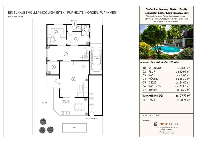 Haus zum Kauf 769.000 € 5 Zimmer 171,1 m² 564 m² Grundstück Wien 1220