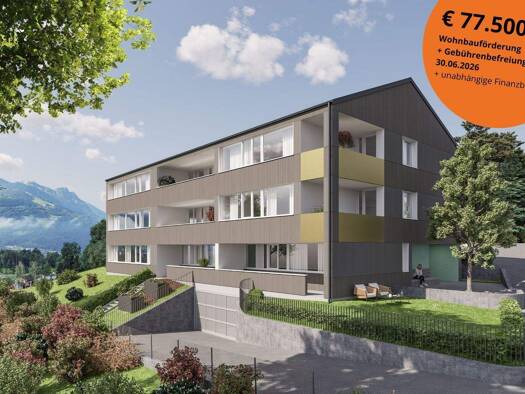 Terrassenwohnung zum Kauf provisionsfrei als Kapitalanlage geeignet 578.625 € 4 Zimmer 80,8 m² Badrus 3 Göfis 6811
