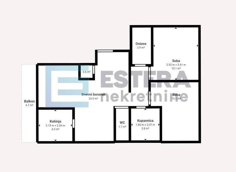 Wohnung zum Kauf 419.000 € 5 Zimmer 122 m² 3. Geschoss Ruzmarinka